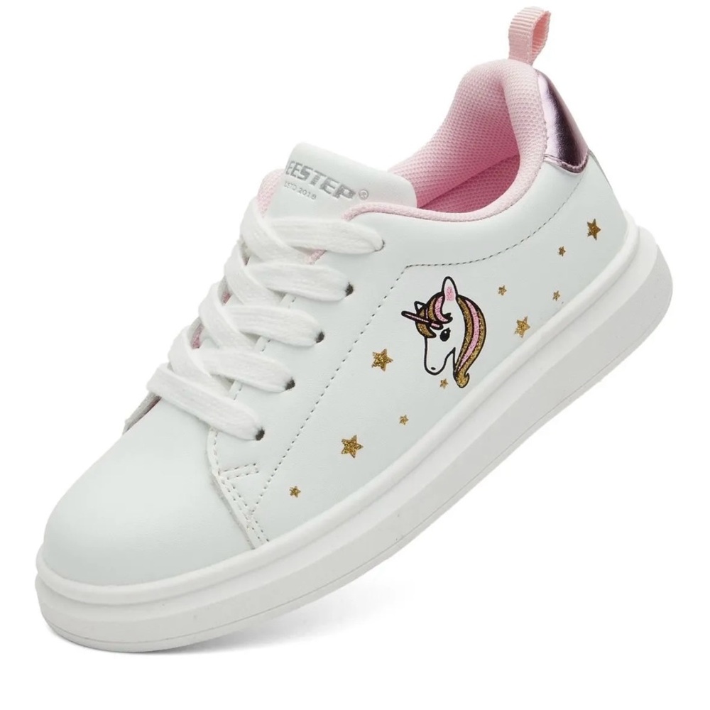 Toddler-/Girls White Unicorn Sneakers - Weestep